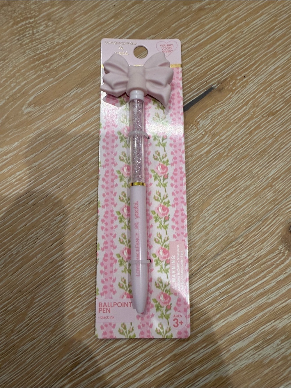 LoveShackFancy x Target Pink Bow Crystal Ballpoint Pen - Picture 2 of 5